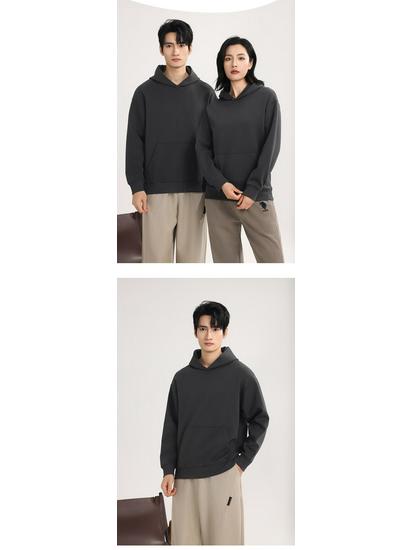 Unisex Luxury Air Layer Cotton Hooded Sweatshirt with Custom Embroidery Logo