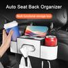 Car Backseat Organizer with Tissue Box Automotive Seat Headrest Multifunctional Universal Cup Holder Hanging Storage Box