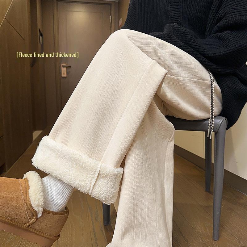 

Men s American Style Fleece-Lined Relaxed Fit Winter Sweatpants - Straight Leg, Casual, Loose, Warm M бежевий