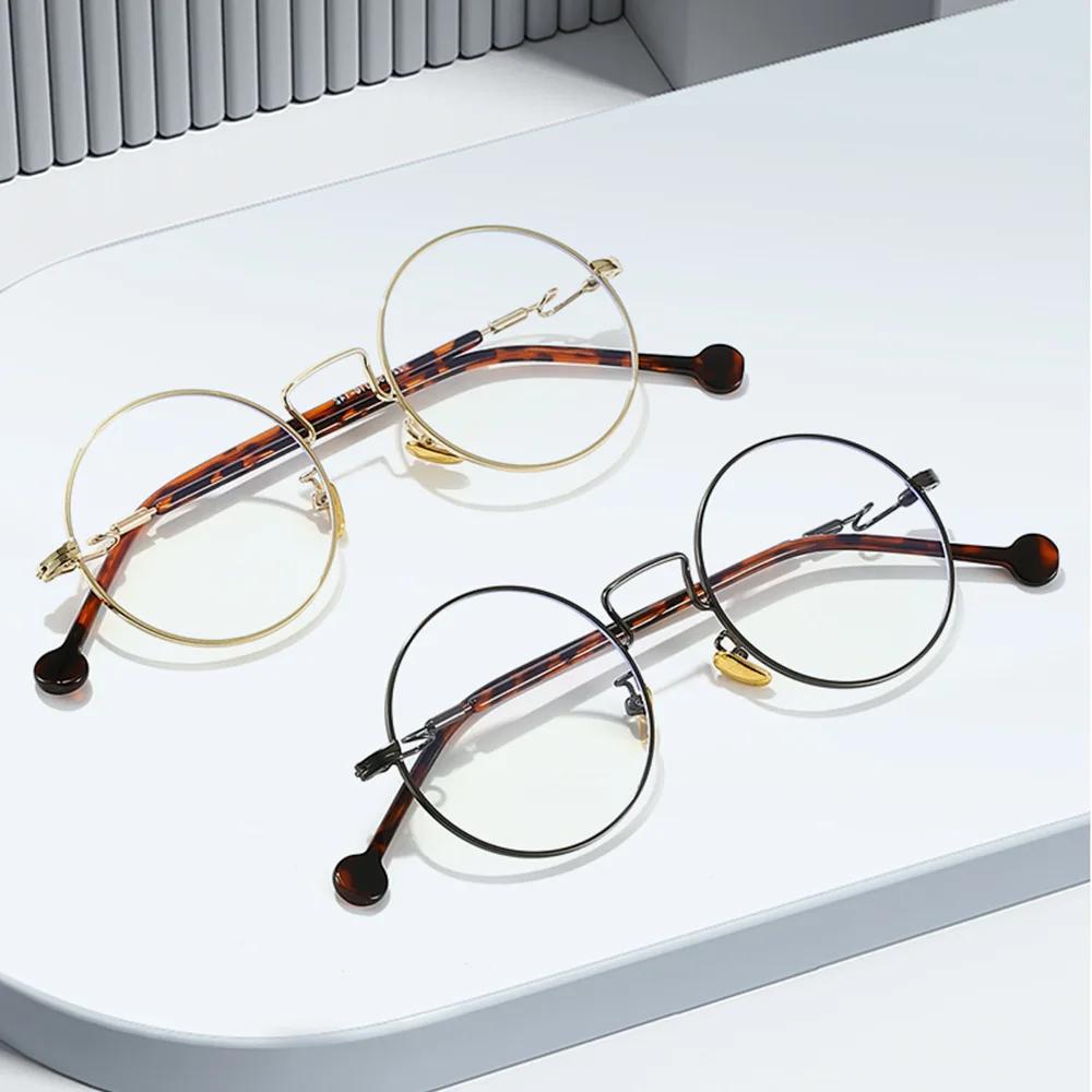 Retro Round Anti-Blue Light Glasses Men Women Personality Blocking Blue Light Eyewear Computer Glasses Optical Spectacle Frame