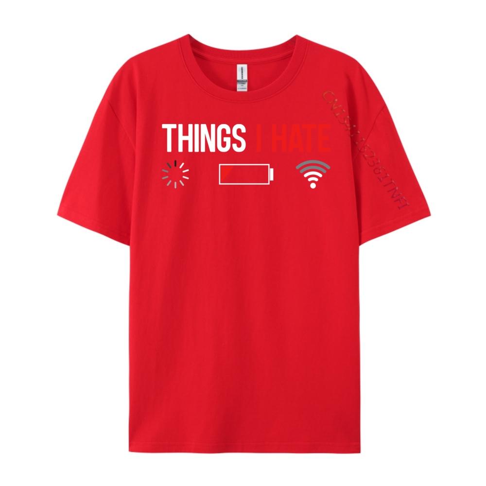Things I Hate Bad Wifi And Downloading Computer Clouds Grahpic Tee Shirt Adult TShirt Casual Tshirt Vegan S