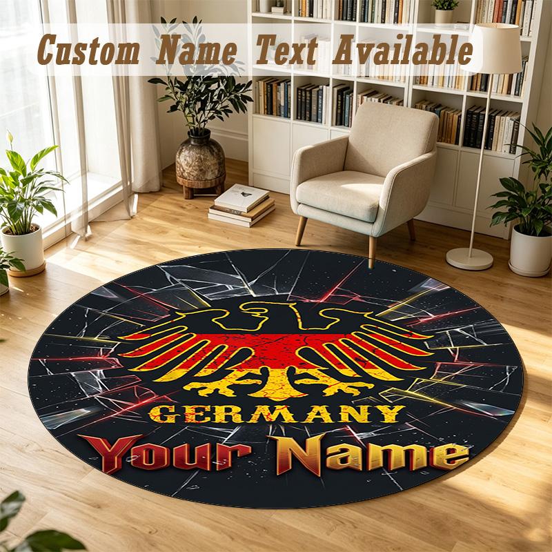 Round Rug Custom NameEintracht Frankfurt Pattern Non Slip Carpet Home Floor Decor