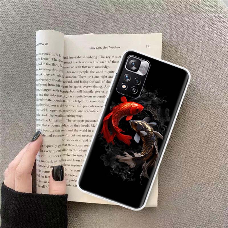 High End Ornamental Fish and Koi Carp Phone Case For Redmi Note 13 12 Pro Plus 14 15 Pro 5G 11 11T 11E 11S 10 Pro 10S 9 9S Cover