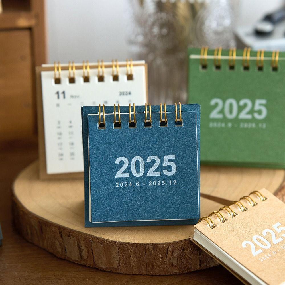 Thick Paper Mini Desktop Calendar Creative Standing Flip Calendar  Office Ornaments