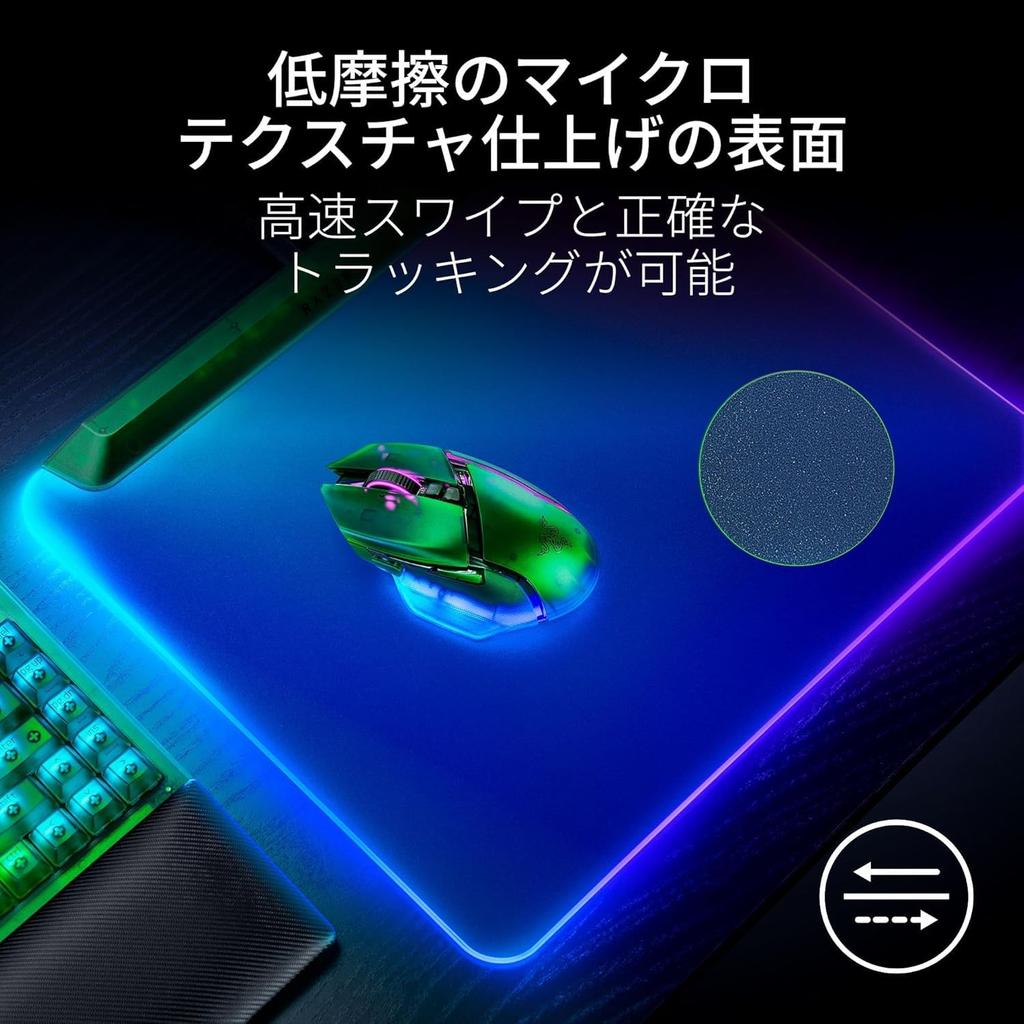 Firefly V2 Pro Phantom Green Edition Gaming Mousepad with 360x278 Resolution Micro-Textured Surface, Non-Slip Base, Backlit, [Used]