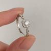 ANENJERY Shiny Square Zircon Open Ring For Women Men Delicate Luxurious Wedding Jewelry Gifts
