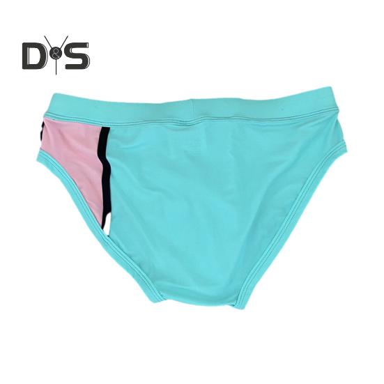 Men Swimming Trunks Elastic Soft Quick Dry Breathable Slim Fit Color Matching Mid Waist Bathing Briefs Surfing Water Sports Swimming Shorts