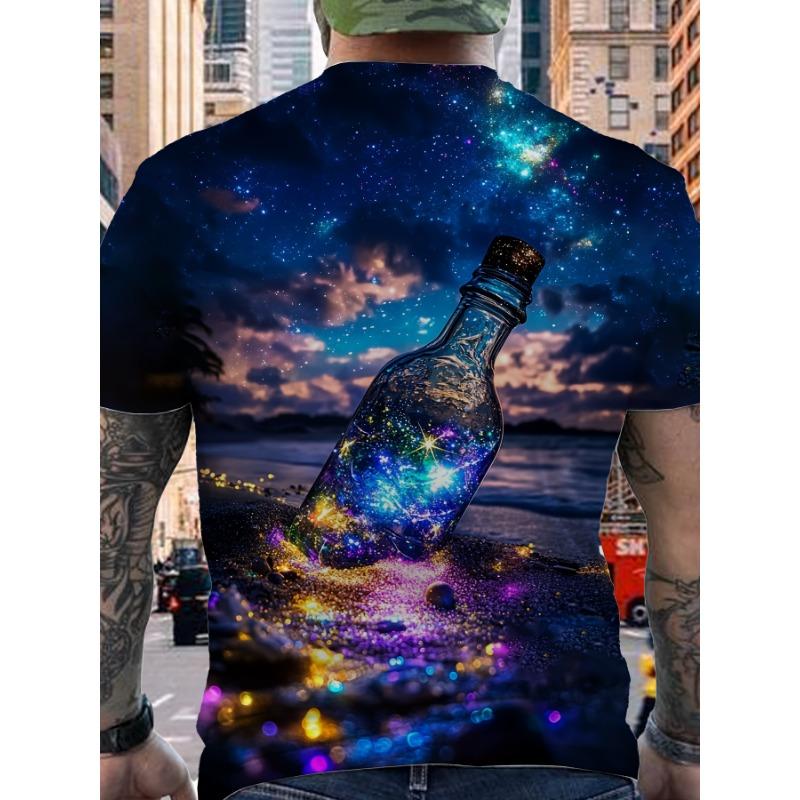 Men's 3D Printed T-shirts, Strong Men's Casual Crew Neck T-shirts, Men's Novelty Pajamas,