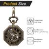 Antique Mechanical Pocket Watch with Hand-Wound Skeleton: Octagonal Roman Analogue Pocket Watch with Retro Pendant and Brown Chain - Perfect Gift for