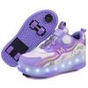 Children/teenage Boys and Girls Deformed Shoes Four-wheel Dual-purpose Roller Skates Rechargeable and Detachable Luminous Sports Shoes