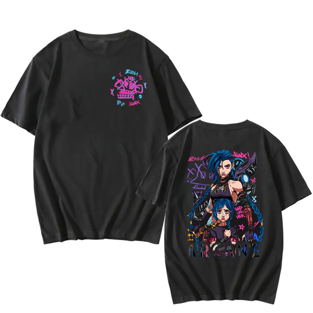 Boom Monkey Jinx Arcane T-shirt Hot Game TV Series Printing Tshirts Cotton High Quality O-neck Tee-shirt Short Sleeve Unisex Tee