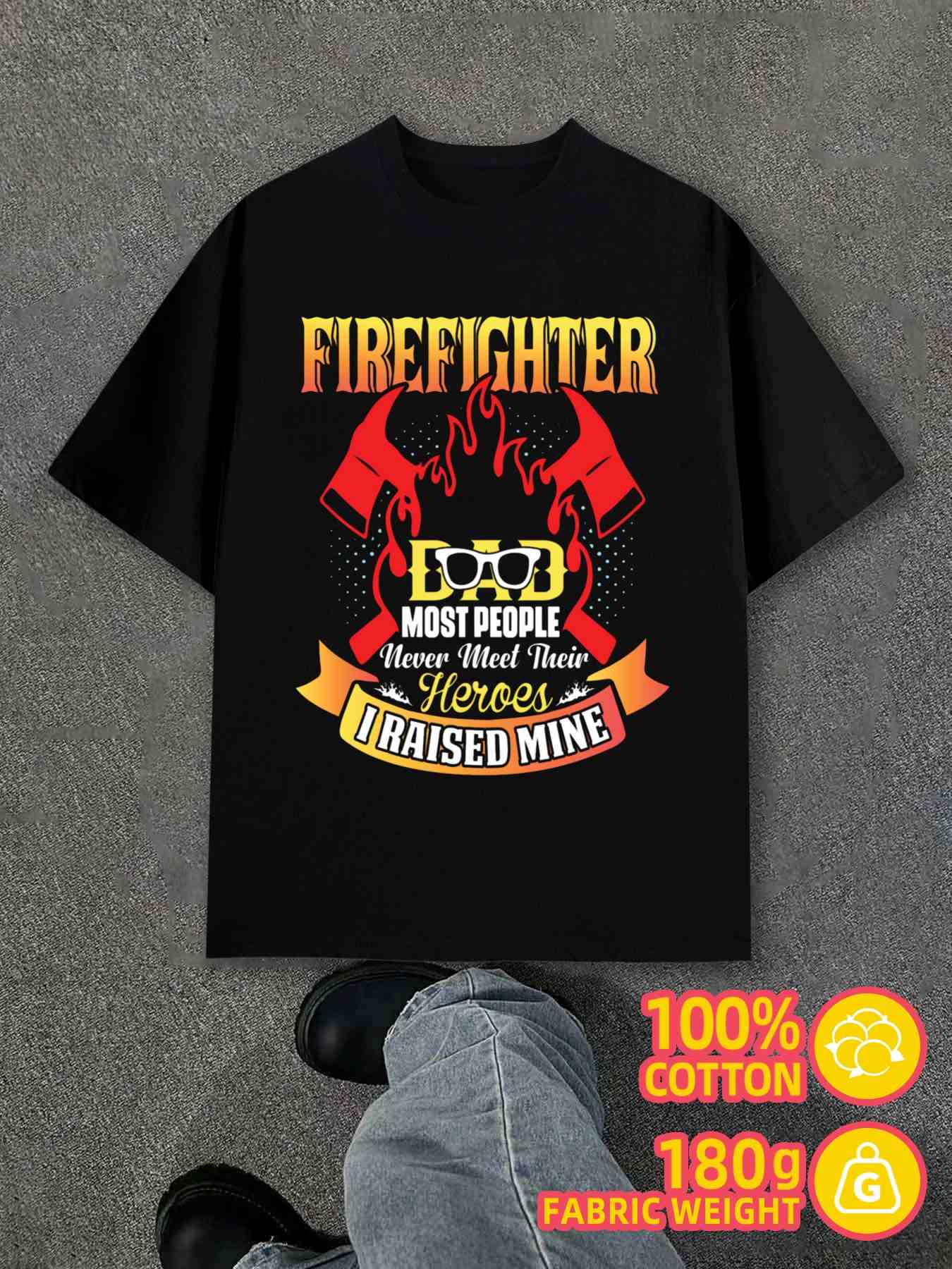 

Shirt Y2K Firefighter Dad Pack Fun Black M