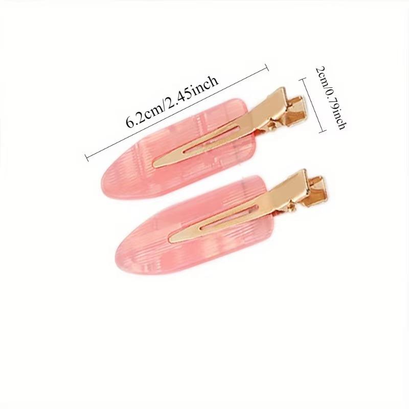 2PCS No Bend Hair Clips for Women Girls Pink Acrylic Acetic Hair Styling Seamless Hair Barrettes Tool Hair Accessories
