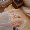 Natural crystal stone topaz ring S925 sterling silver texture brushed process niche design sense colored treasure women's ring