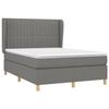 Maison Exclusive - Sommier à lattes de lit avec matelas Gris foncé 140x190cm Tissu