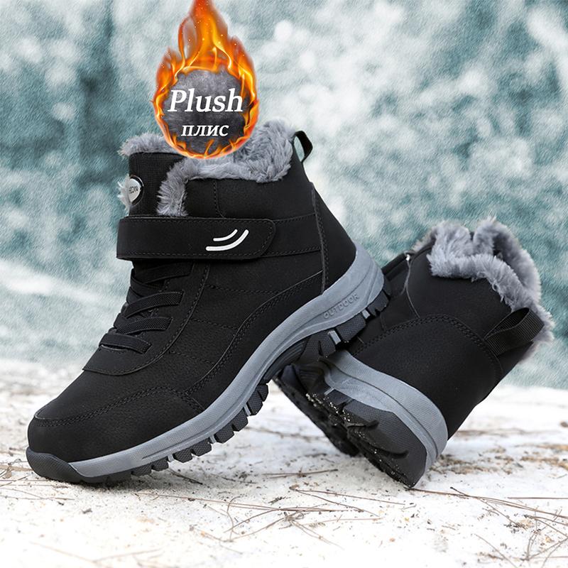 Boots Men Snow Boots For Men's In Winter With Plush And Thick Insulation Feathers Non-slip Lightweight Cotton Shoes For Couple