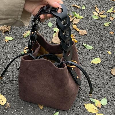 2025 Nischen Koreanische Denim Eimertasche Trendige Schulter Umhängetasche Gemüsekorb Tasche Patchwork Damen Tasche