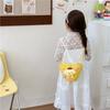Adorable Cartoon Children Bag Cute Plush Teddy Woven Spring Summer Crossbody