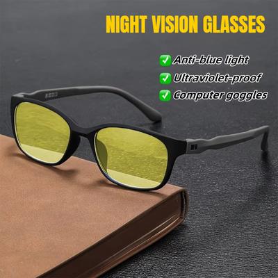 Anti-Blaulicht-Nachtsichtbrille für Herren Nachtfahrten Sportsonnenbrille aus TR90 Outdoor UV400 Brille Unisex Computerbrille