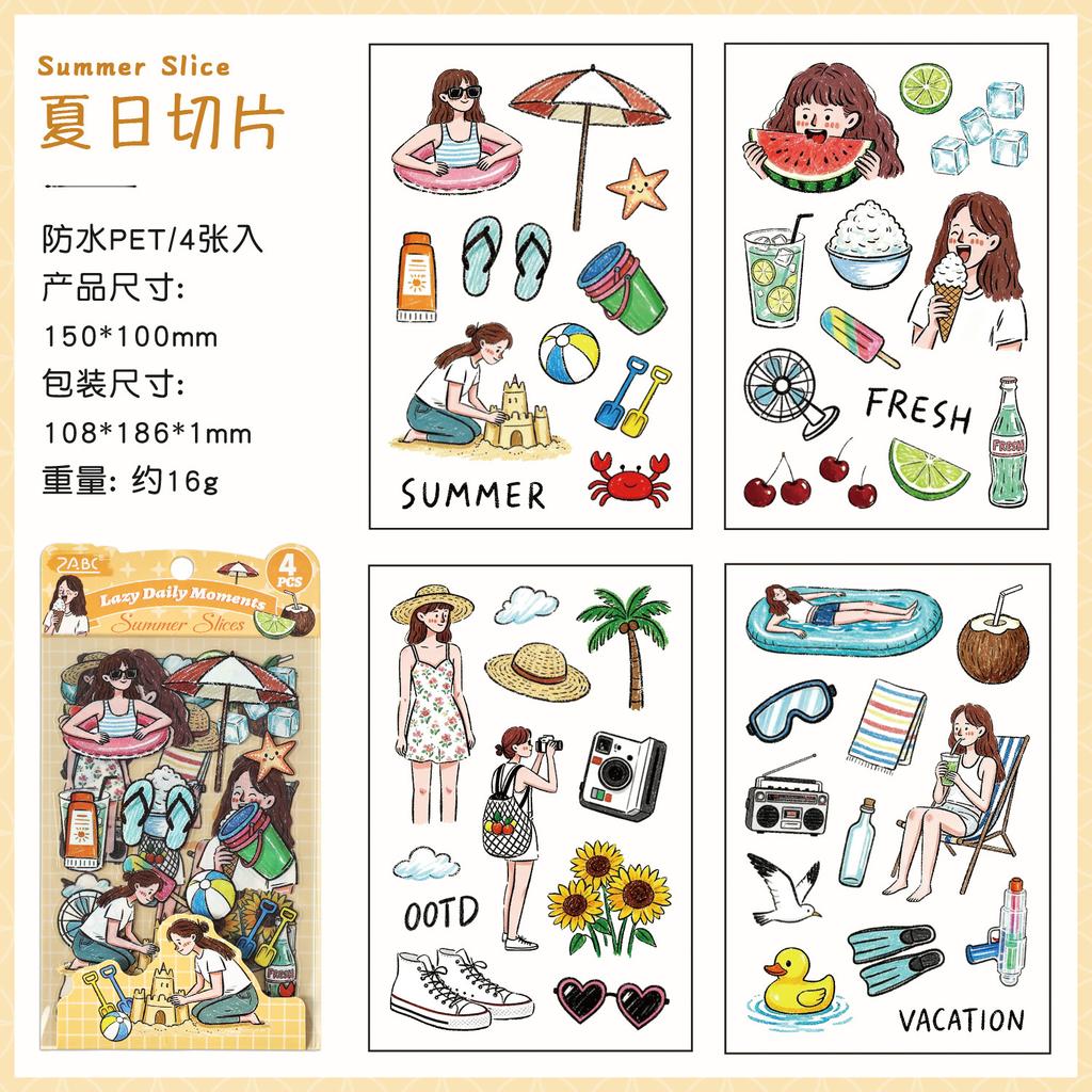 4pcs/1lot Kawaii Stationery Stickers Beautiful Collection Book Collection Diary Decorative Stickers Scrapbooking Craft Stickers