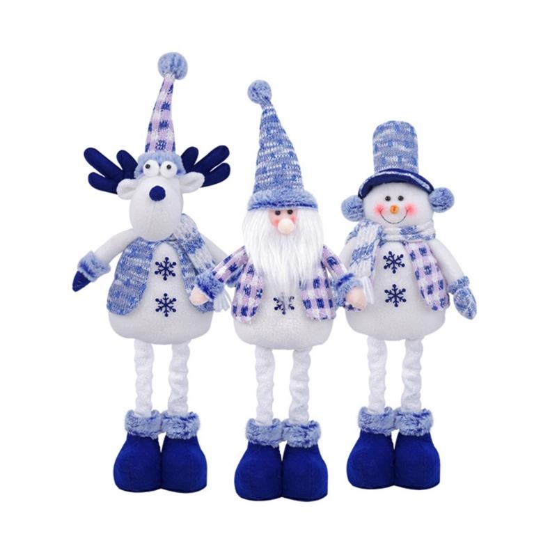 Stretchable Plush Doll Ornament Adjustable Height Telescoping Plush Figure Christmas Decoration for Living Room Bedroom