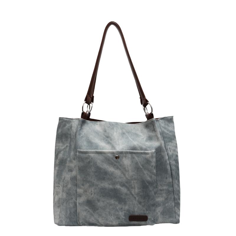 

Сумка великої місткості Жіноча ретро сумка з м якої шкіри Сумка-тоут для поїздок на роботу Студентська сумка через плече для занять синій