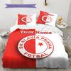 Biancheria da letto personalizzata con stemma del Slavia Praga, set copripiumino copripiumino federa regalo di compleanno per la casa (1 * copripiumino + 2 * federa, senza nucleo)