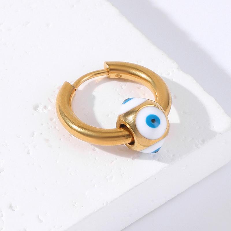 Obručové náušnice z nerezové titanové oceli Šperky Lucky Evil Eye Dárek pro ženy Pánské obruče