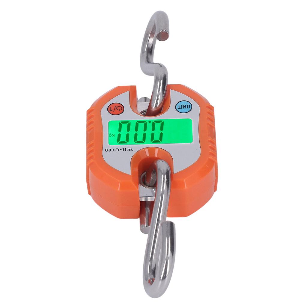 Hanging Scale LCD Digital Display 150KG Range Weighing Tool for Warehouse Luggage Orange
