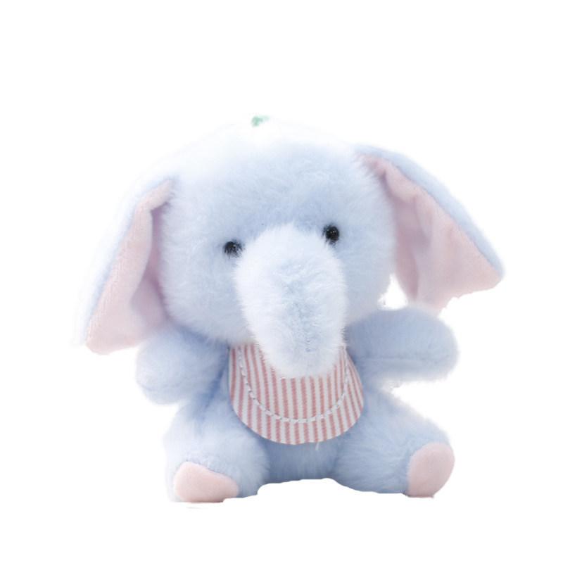 Soft Elephant Plush Doll With Keyring Kids Animal Toy For Childrens Gift