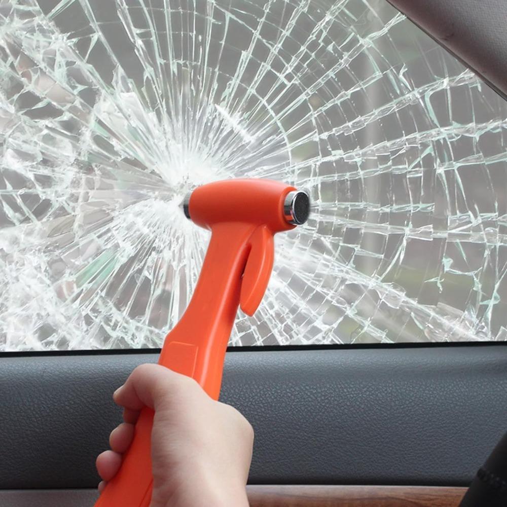 

1Pack Car Window Breaker Seatbelt Cutter 2 in 1 Emergency Escape Tool Hammer червоний
