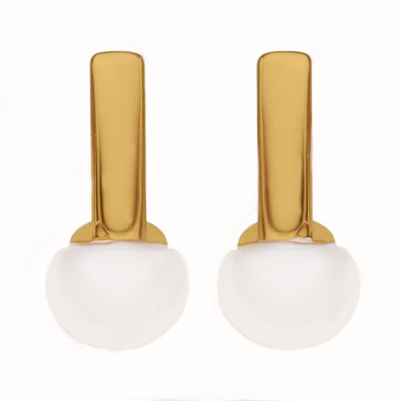 Natural Pearl Stud Earrings Women'S S925 Sterling Silver Versatile Color Treasure Ear Jewelry Earrings