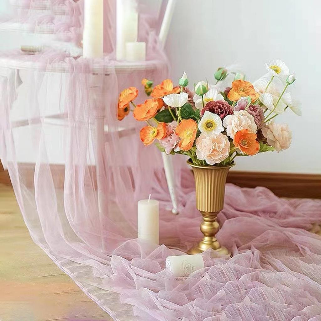 European Gold Vintage Tall Planter Luxury Iron Vase Desktop Home Decor