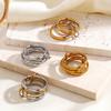 Hip Hop Multi-Layer Plain Circle Stainless Steel Ring for Women Fashion Stackable Index Finger Rings Personality Party Jewelry