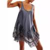 Women's Spring Mini Dress Lace Flowing Short Dress Sleeveless Dress
