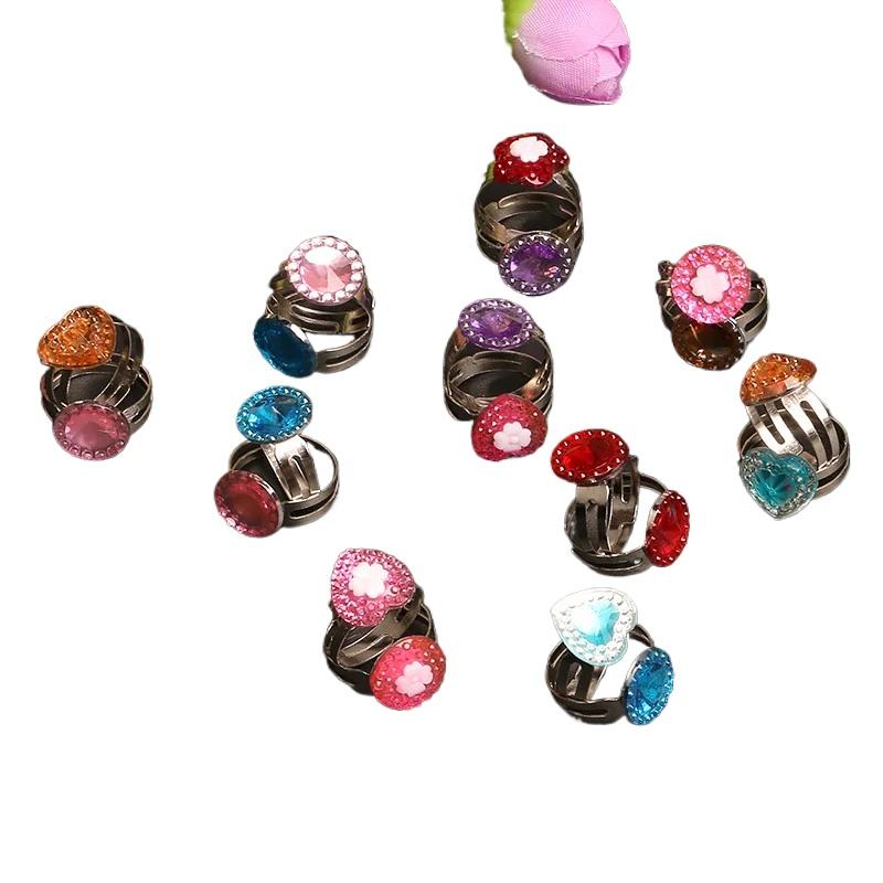 10Pcs Adjustable Jewelry Toy Gift Rings Sweet Costume Dress Up Kids