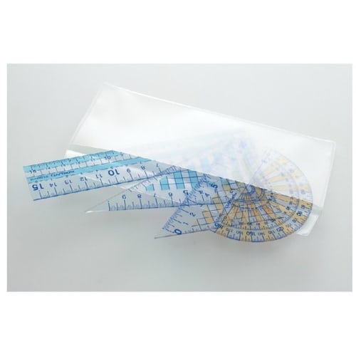 KOKUYO Ruler Set Manabisuto Straight Line Ruler Triangular Ruler Protractor Set with Special Case GY-GBA501