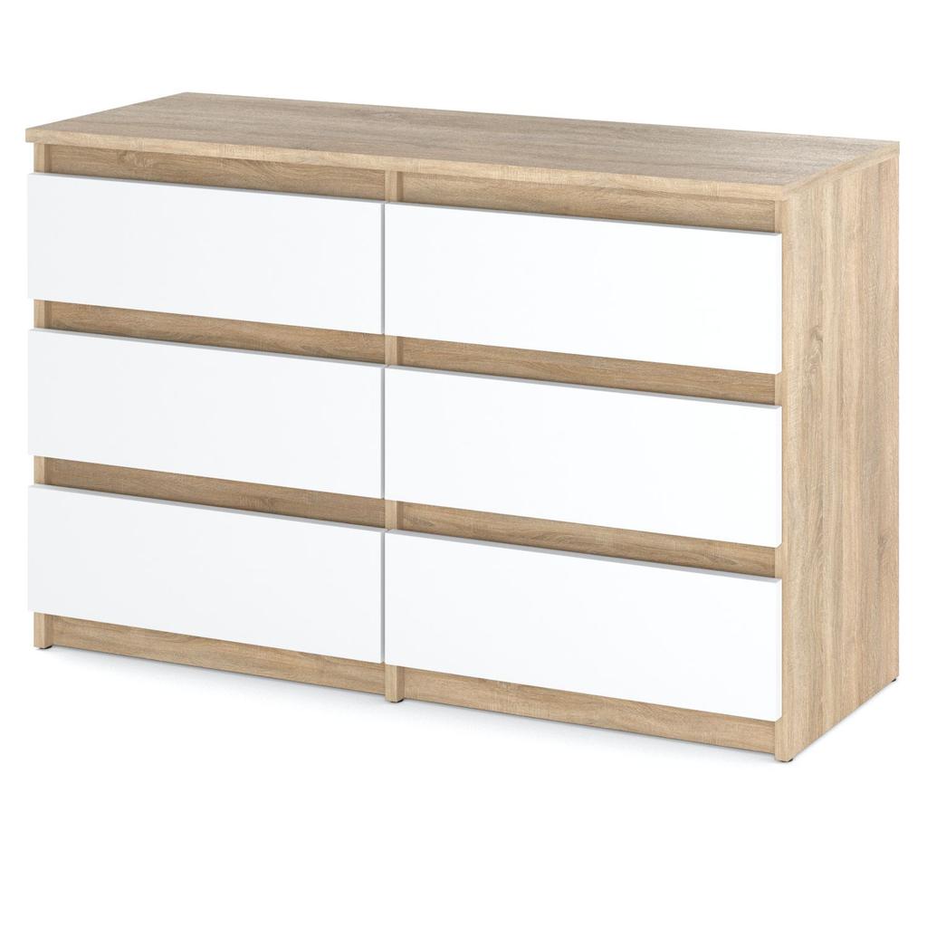 Chest of Drawers Sonoma Oak White Matte 100 Cm TV Cabinet Living Room Furniture