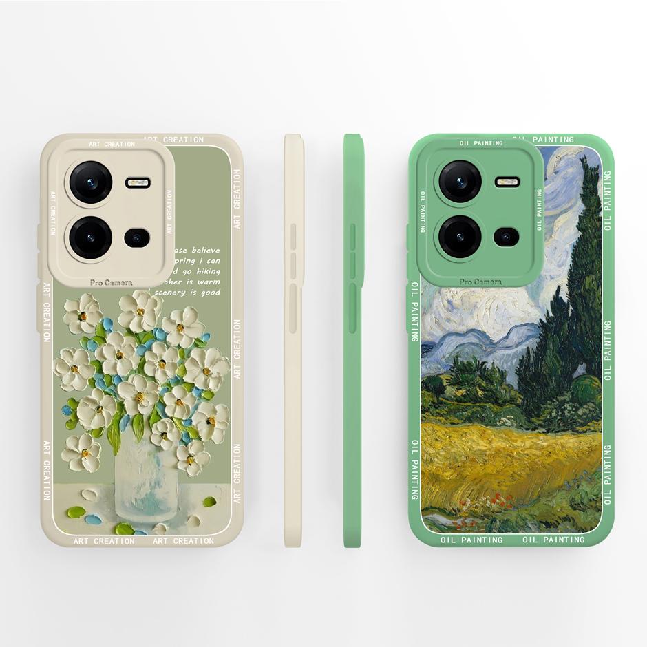 For Vivo V25 V25E 4G 5G Case Cute Advanced Sense Flowers Silicone Soft Shell For VivoV25 5G VivoV25E 4G Prevalent Fundas Bumper