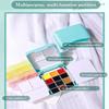 12/24 Colors Portable Travel Watercolor Palette With Waterbox Mini Paint Box Sketchbook Water Brush Student Outing Art Supplies