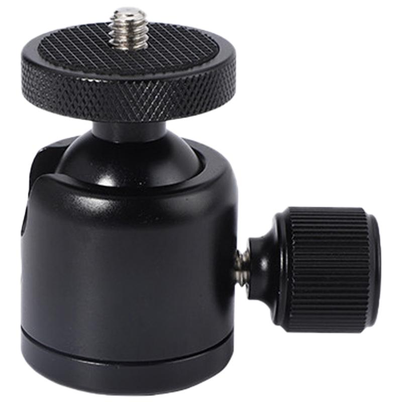 Round Head Tripod Head with 1/4" 3/8'' Hot Shoe 360 Rotatable Round Head Camera Mount Adapter Ballhead for Tripods