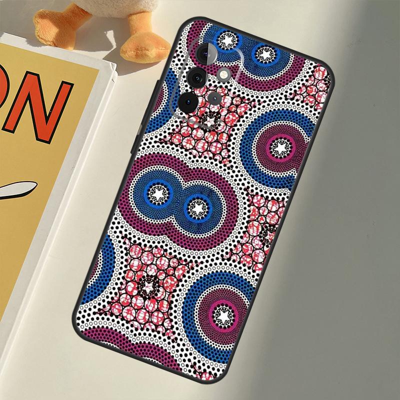 African Wax Fabric For Samsung Galaxy A26 A16 A06 A56 A36 A05 A22 A32 A52 A54 A34 A14 A55 A15 A53 A33 A35 Case