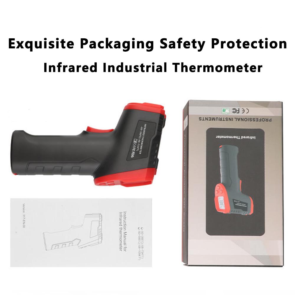 -50~590℃ Digital Infrared Thermometer Laser Temperature Meter Non-contact Pyrometer Imager Hygrometer IR Termometro