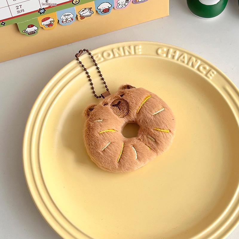 Καρτούν Καπιμπάρα Βελούδινο Μπρελόκ: Γούρι Ψωμί Λούτρινο Ζωάκι για Σακίδιο ή Δώρο.