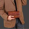 Black alligator pattern clutch bag men's new bag cover business men's bag double zipper men's wallet