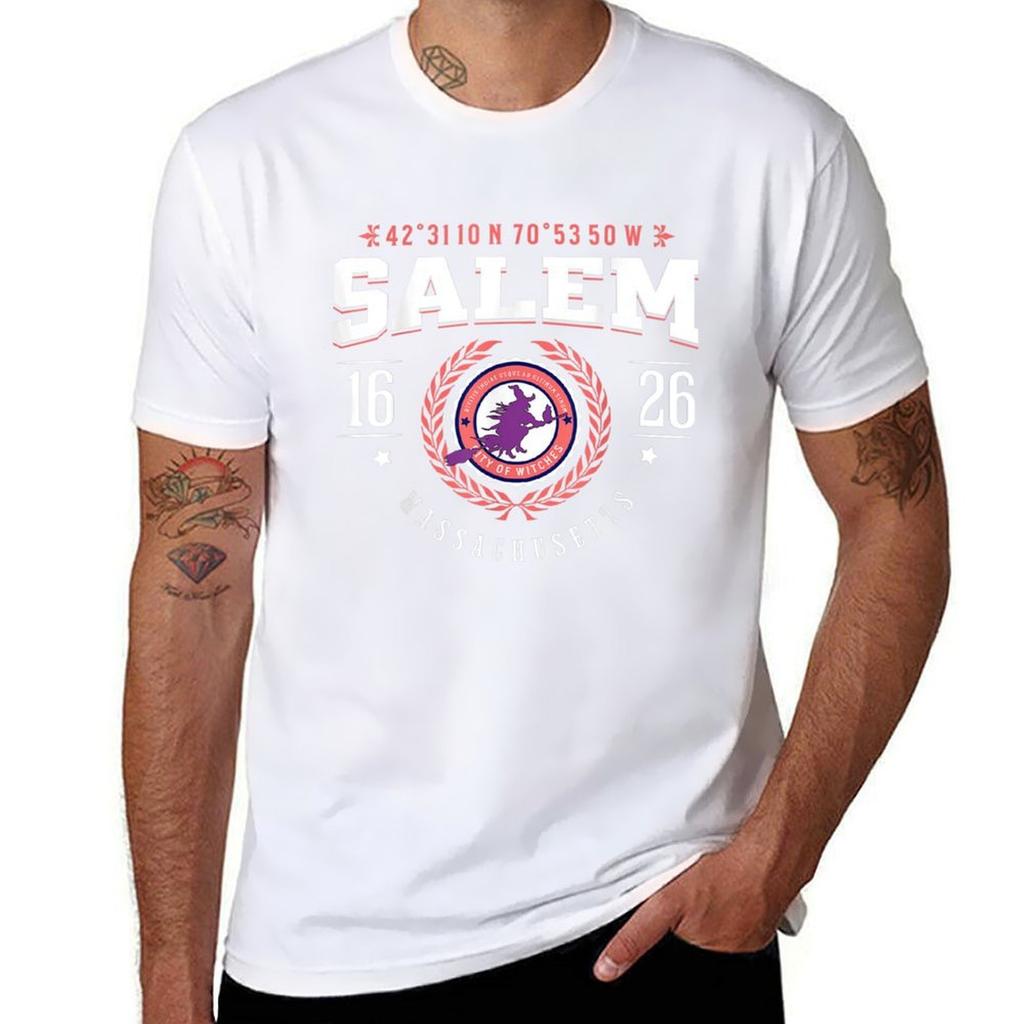 Salem Massachusetts Witch Tourist Souvenir Halloween Tshirt Sweat Resistant Workout Tee Shirt