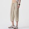Summer new cool and breathable cropped pants thin men's solid color simple and versatile loose straight casual shorts