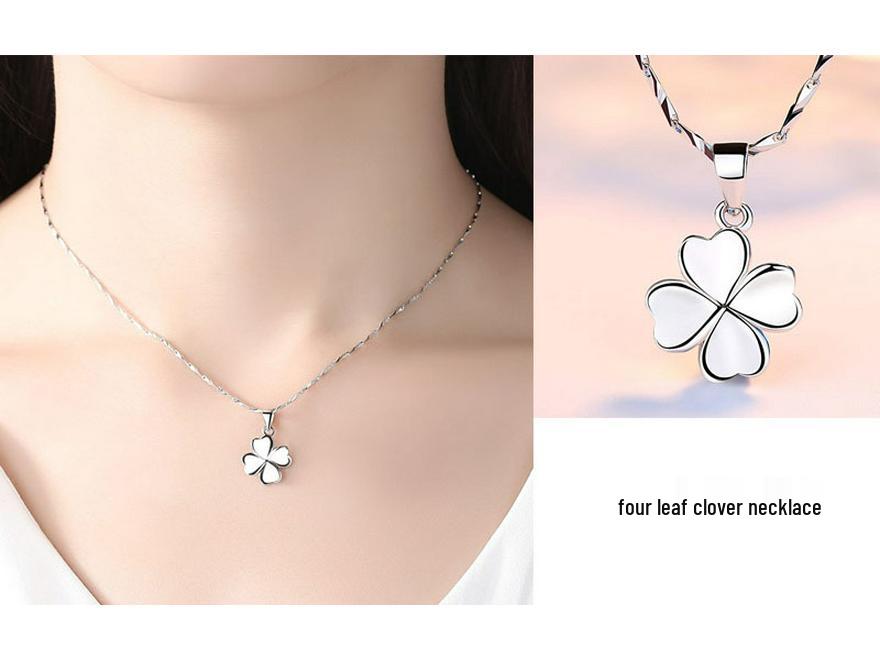 

Ожерелье-подвеска «Любовь — четырехлистный клевер из циркона» — элегантное универсальное украшение с микроинкрустацией для женщин