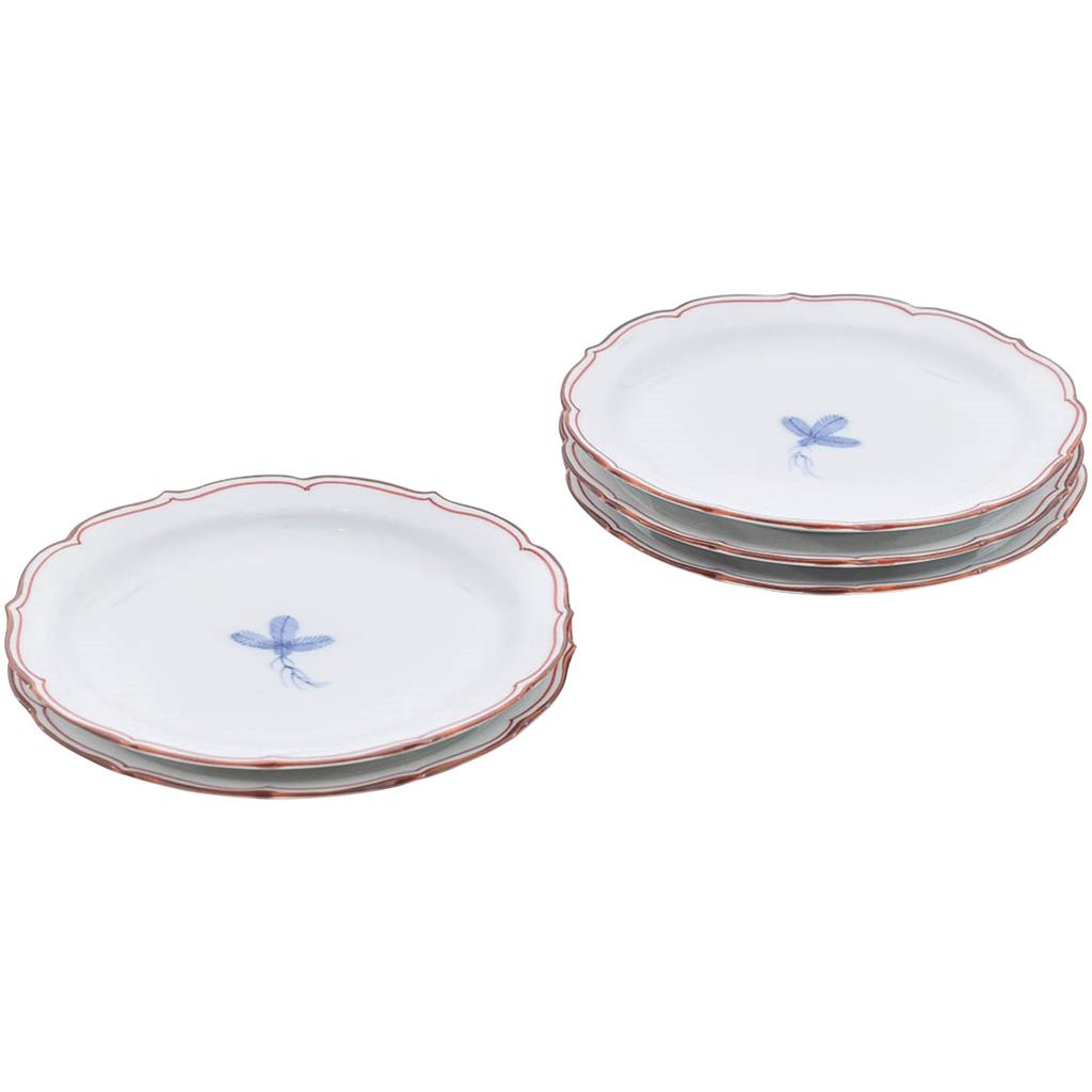 Hasami Ware Nehikimatsu Plate Set with Bellflower Rimming, Made In Japan, 52659