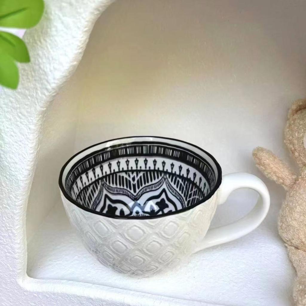 Ceramic Mugs Coffee Cup Breakfast Cereal Cute Ceramic Cup Milk Household Large Capacity Oatmeal Mug Drinkware Home Decor